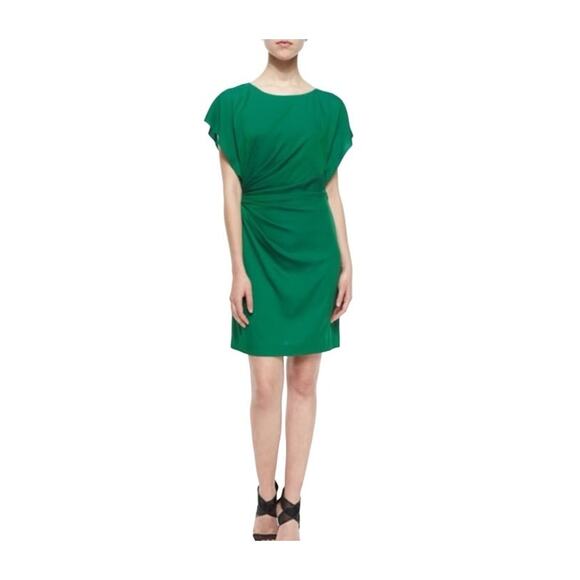DianeVonFurstenberg Green Jenna Butterfly Sleeve Sheath Cocktail Dress | Size 6 - Picture 1 of 9